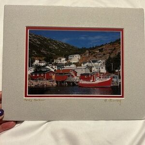 PETTY HARBOUR Newfoundland Canada matted print by B Bursey 8"×10" BRAND NEW